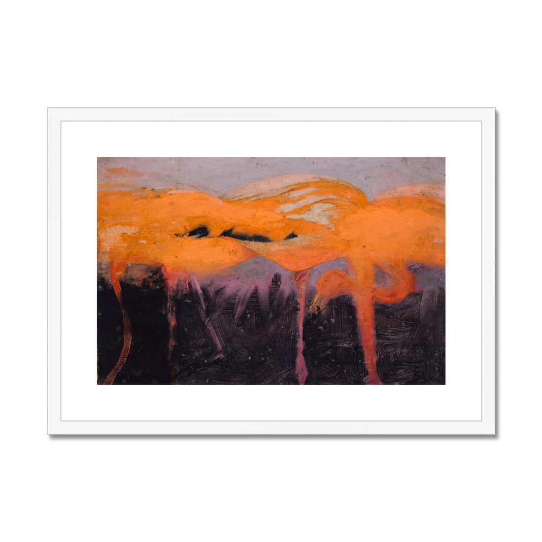 red flamingos Framed &amp; Mounted Print