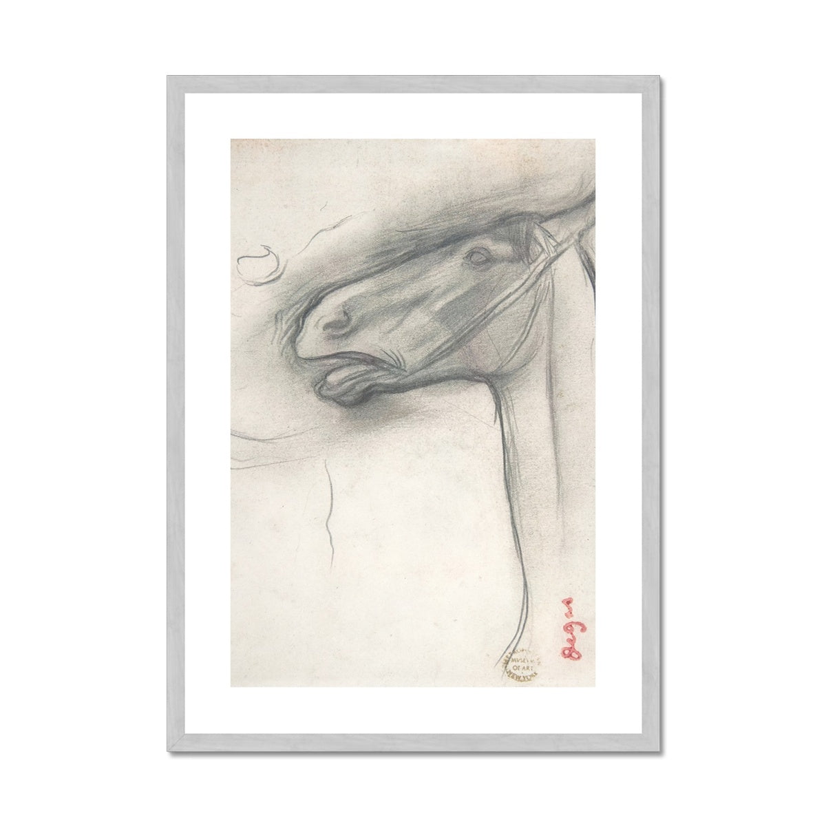 horse study Antique Framed & Mounted Print