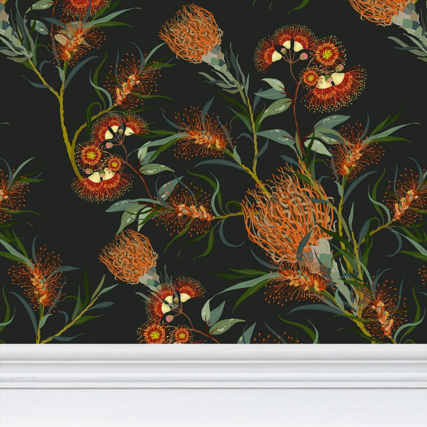 Leeland Botanicals, Soft Black Wallpaper