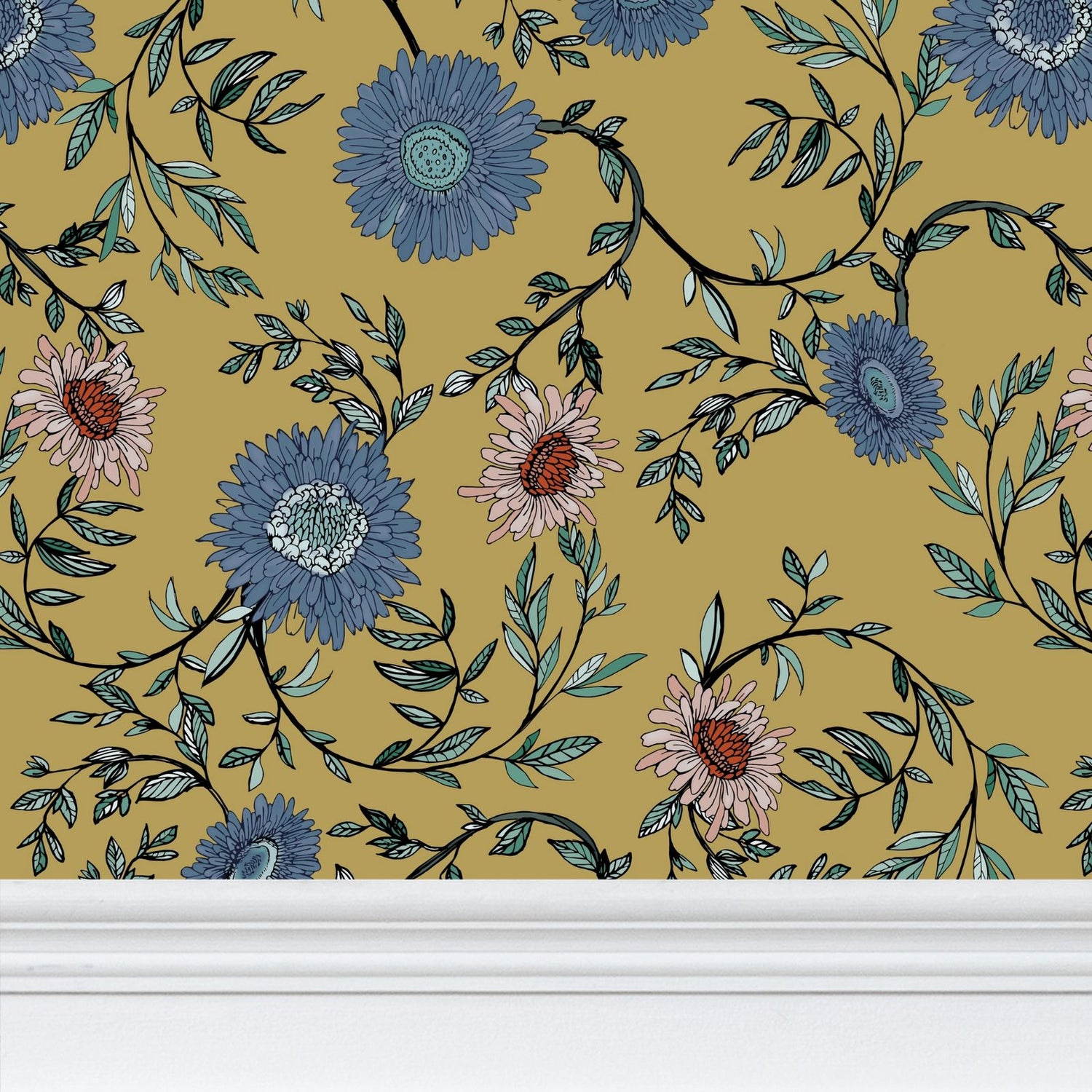 Chrysanthemum Wallpaper, Savannah Yellow