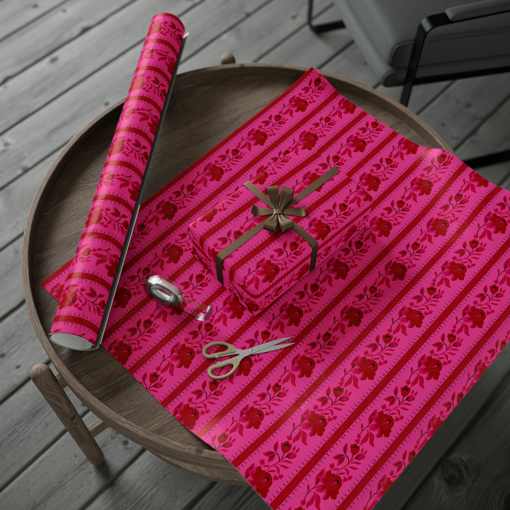 Pink country maximalist gift wrap