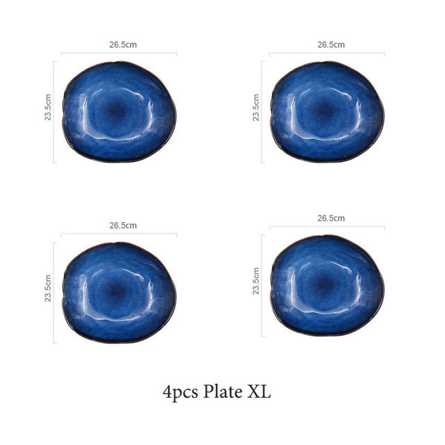 Cat’s Eye Japanese Blue Handthrown plates