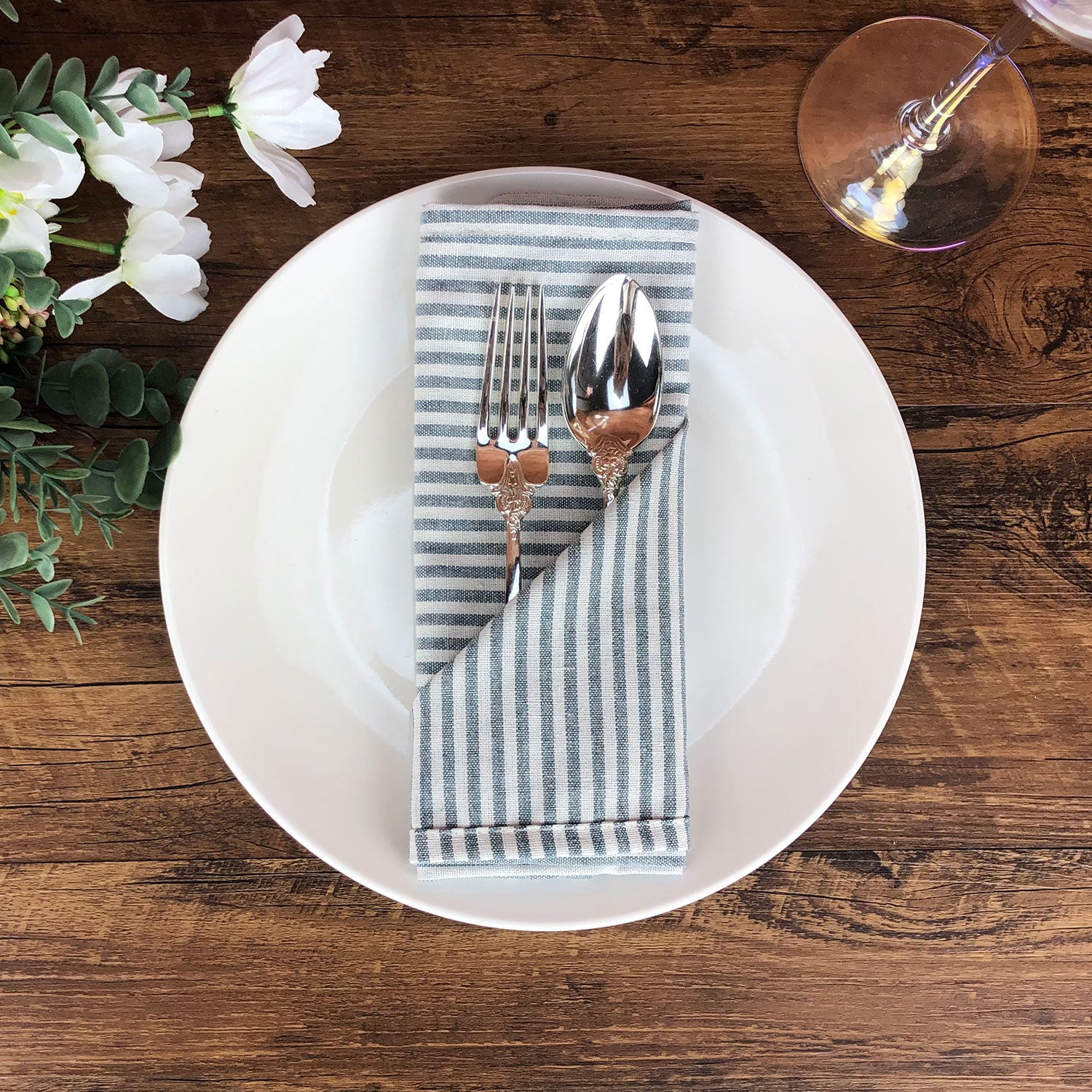 Pin Striped Linen Napkins