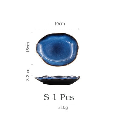 Cat’s Eye Japanese Blue Handthrown plates