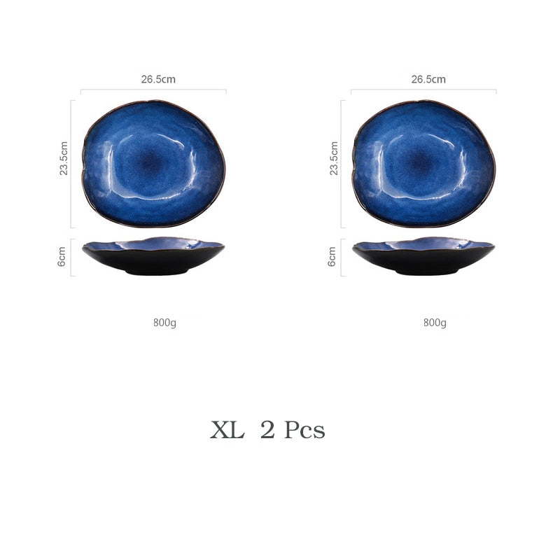 Cat’s Eye Japanese Blue Handthrown plates