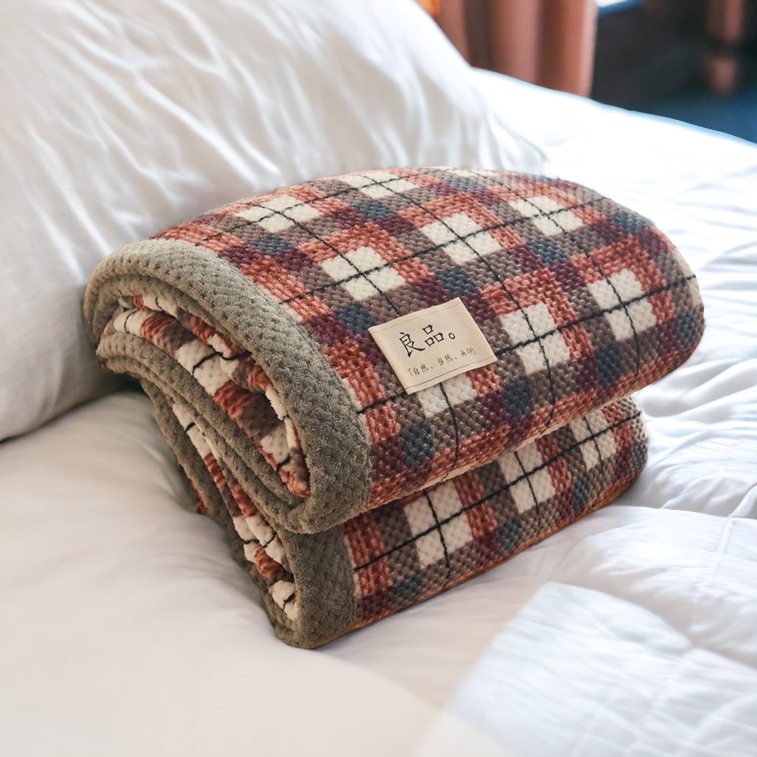 Cozy Plaid Chenille Bed Blanket