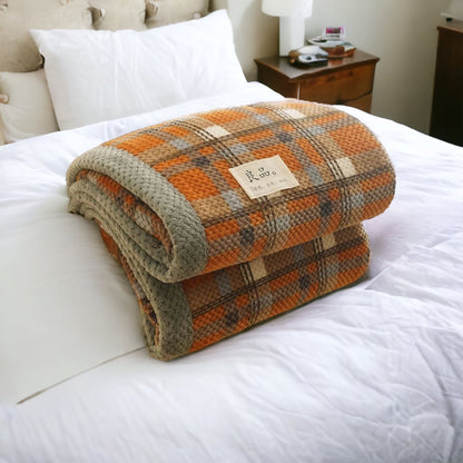 Cozy Plaid Chenille Bed Blanket