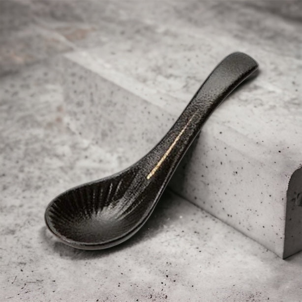 Matte Black & Gold Handmade Ceramic Dishes