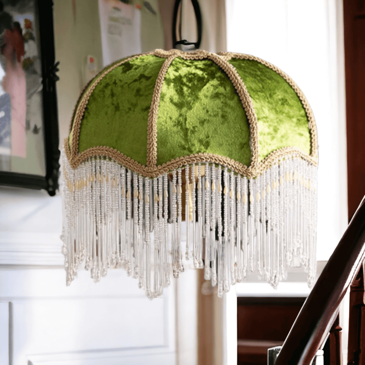 Vintage velvet best sale lamp shades