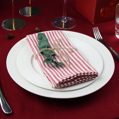 Pin Striped Linen Napkins