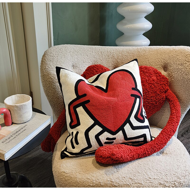 Heart shaped sale pillow with hands