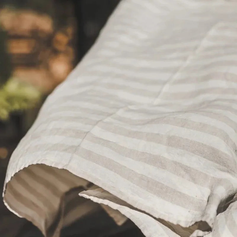 100% Natural Striped Linen Beach Towel