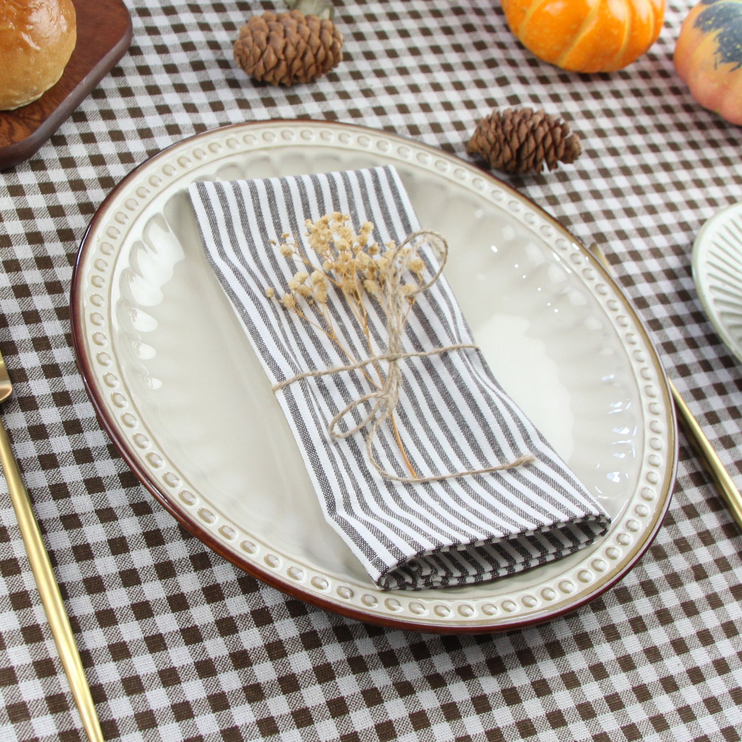 Pin Striped Linen Napkins