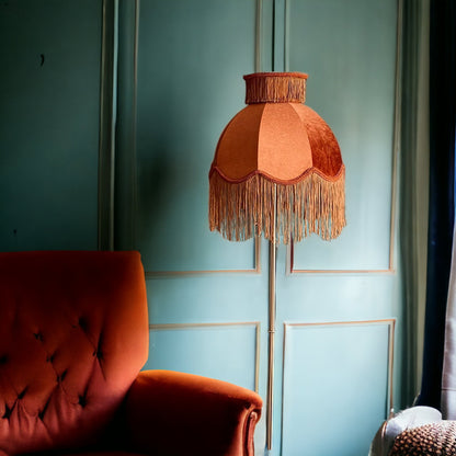 Art Deco Velvet Lampshade With Tassels