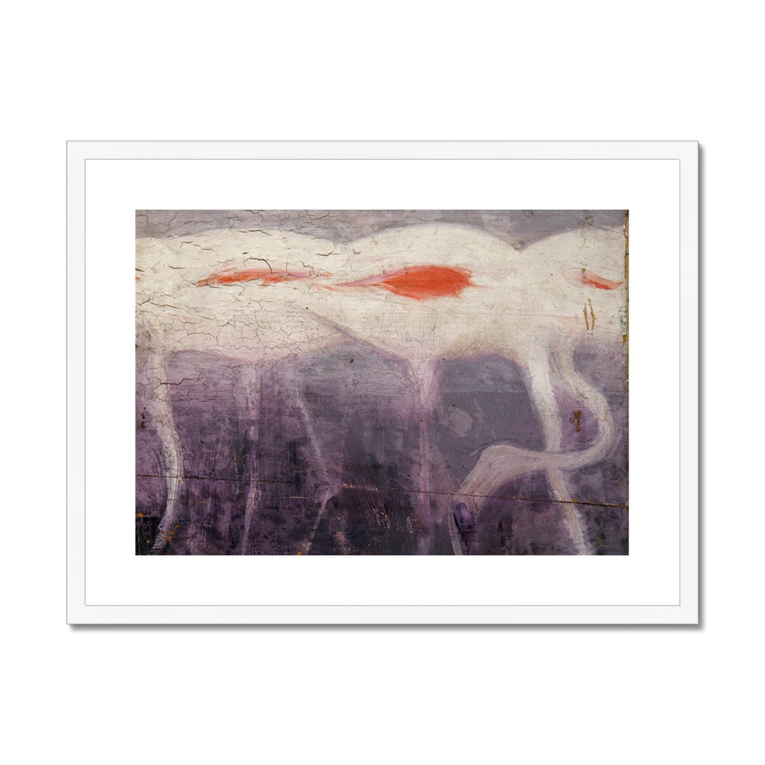 white flamingos Framed &amp; Mounted Print