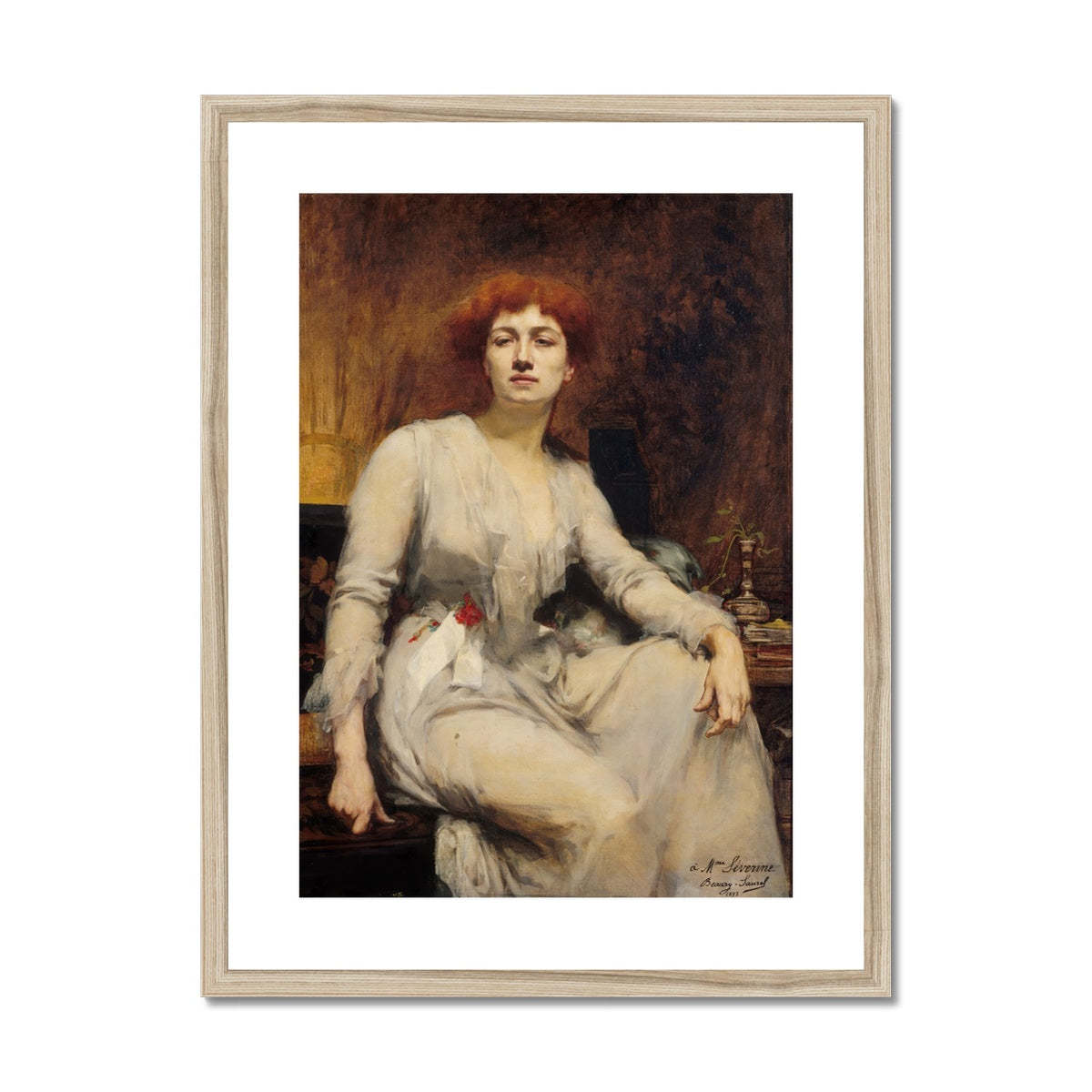 Portrait of Séverine by Amélie Beaury-Saurel, 1893 Framed & Mounted Print