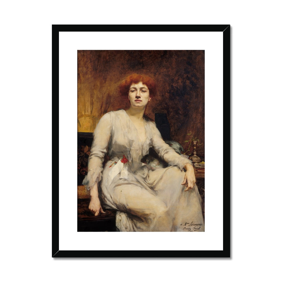 Portrait of Séverine by Amélie Beaury-Saurel, 1893 Framed & Mounted Print