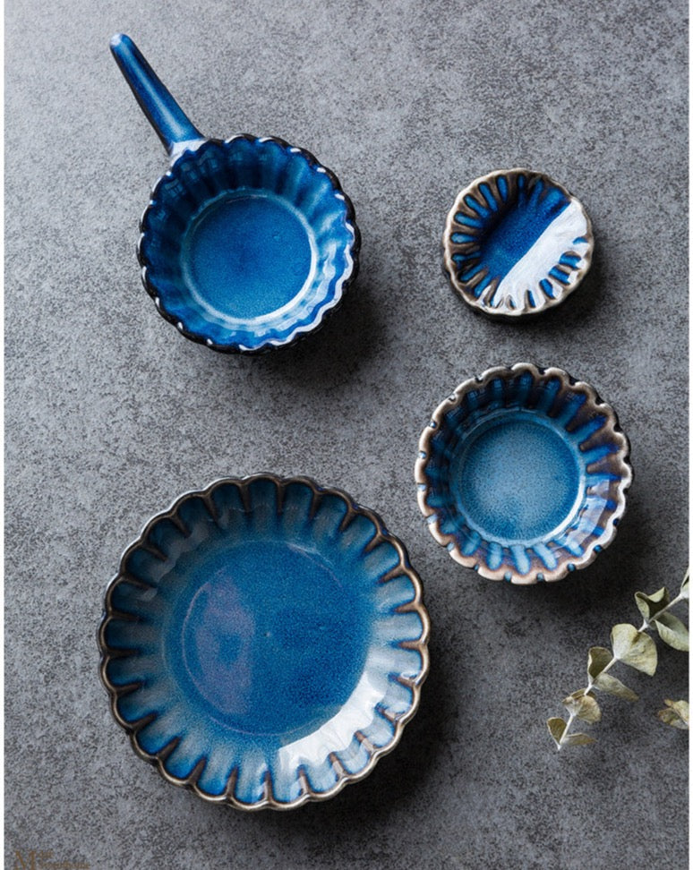 Chrysanthemum Blue Stoneware Dinnerware Ramble &amp; Roam