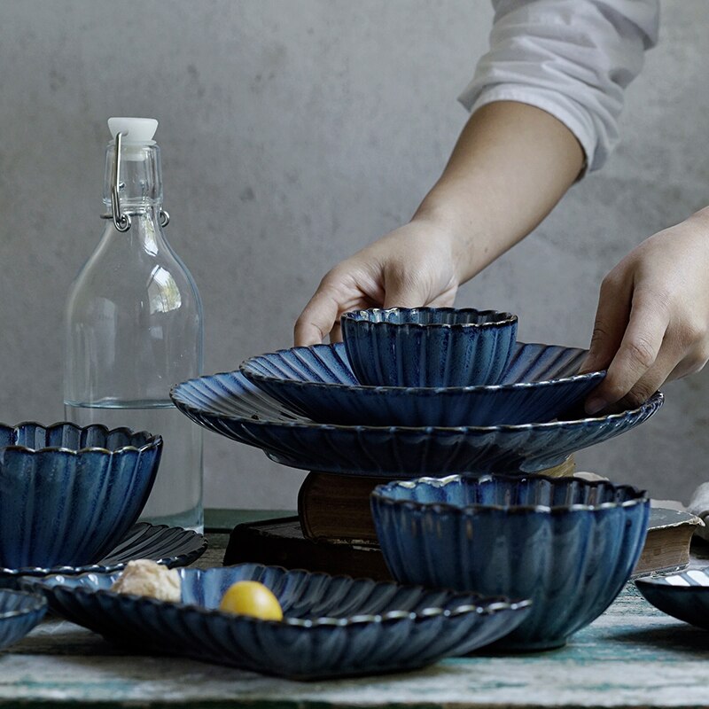 Chrysanthemum Blue Stoneware Dinnerware Ramble &amp; Roam