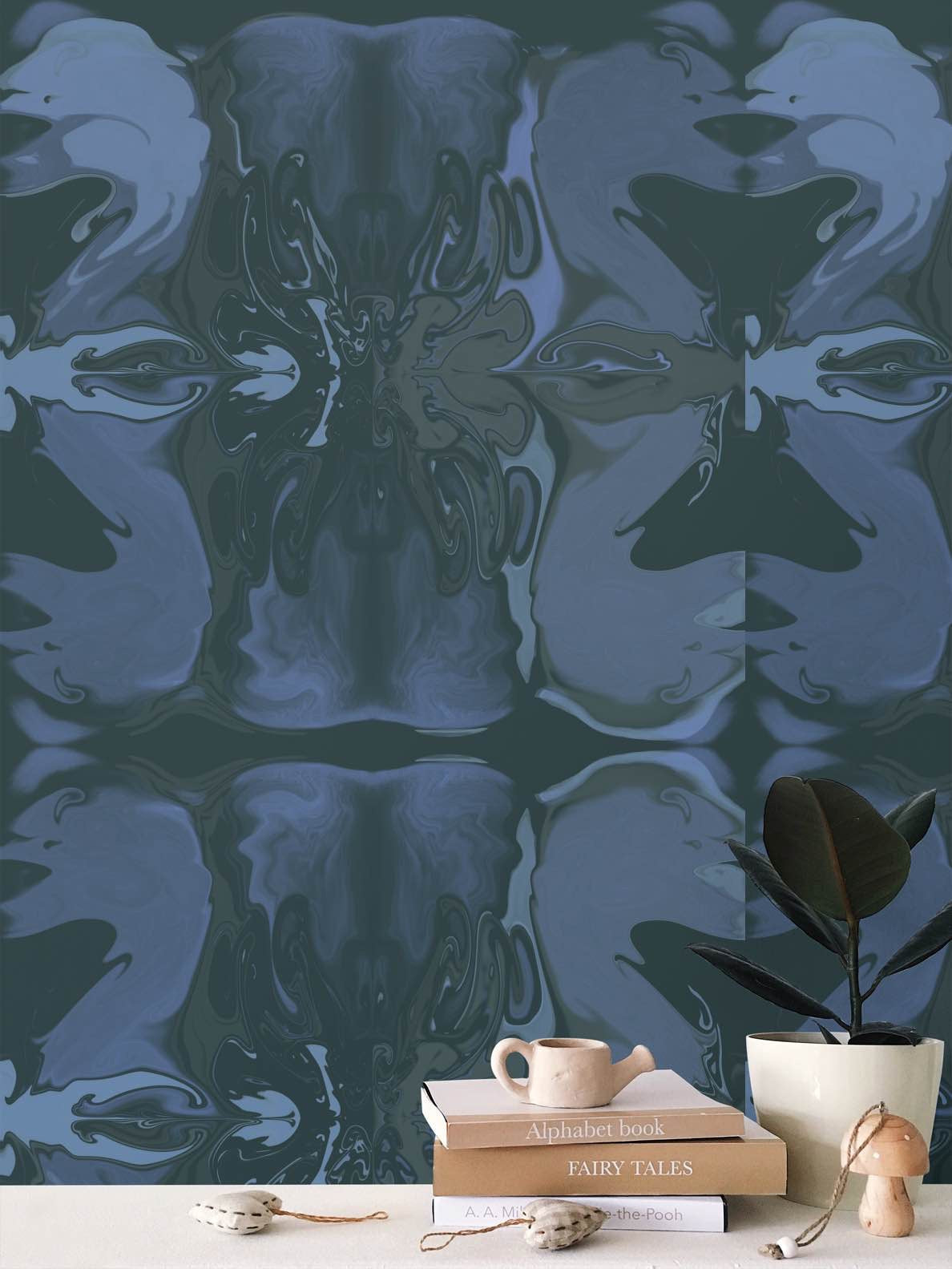 Cloud Dream Marbled Wallpaper, Blue Ramble & Roam