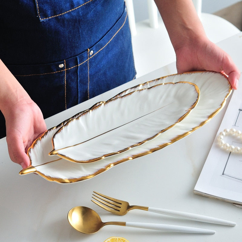 Feather or Leaf Trays, Serving or Catchall Ramble &amp; Roam