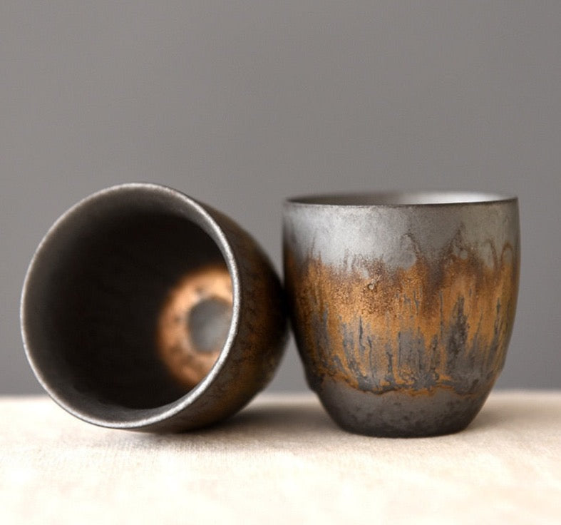 Gilt Ceramic Tea Cups, Handmade Ramble &amp; Roam