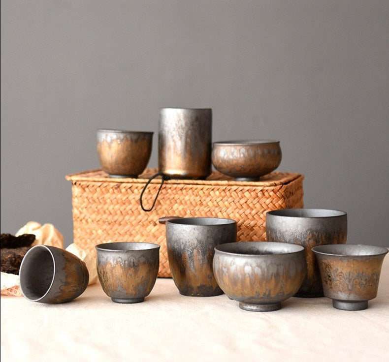 Gilt Ceramic Tea Cups, Handmade Ramble &amp; Roam