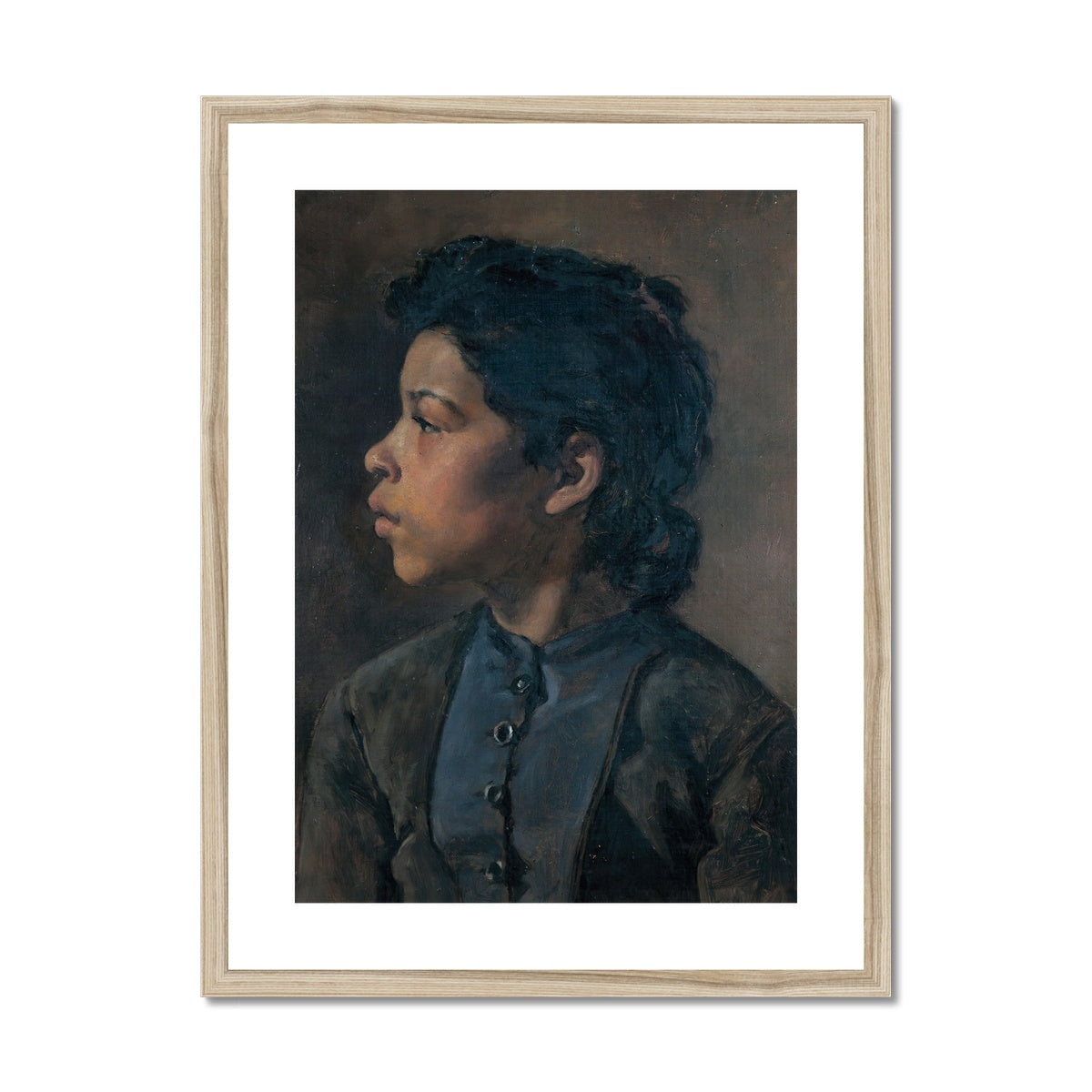 Head of a girl, Elizabeth Nourse, 1882 Framed &amp; Mounted Print Ramble &amp; Roam