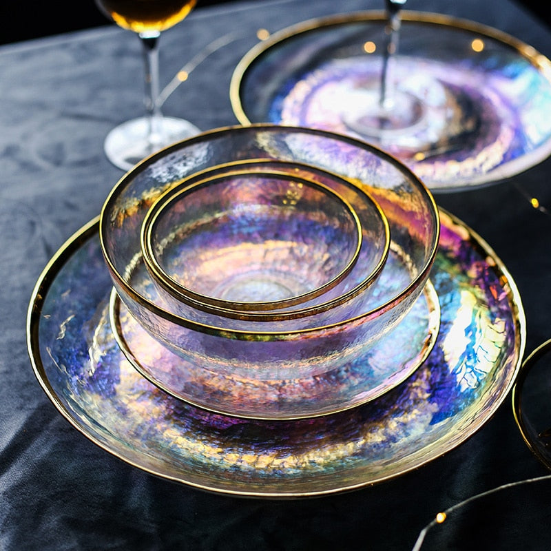 Iridescent Rainbow Glass Tableware Ramble &amp; Roam