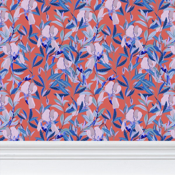 Iris Wallpaper, Lavender Ramble & Roam