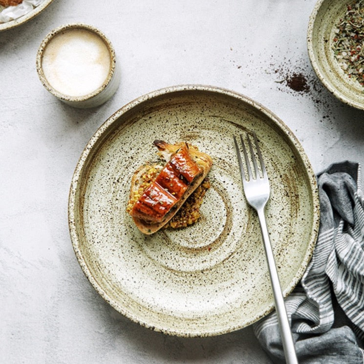 Japanese Stoneware Dinner Set, Handmade Ceramic Ramble &amp; Roam