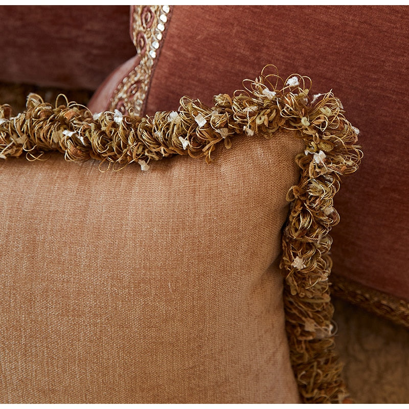 Lotus Pink With Vintage Tassels Velvet Throw Pillows Ramble &amp; Roam