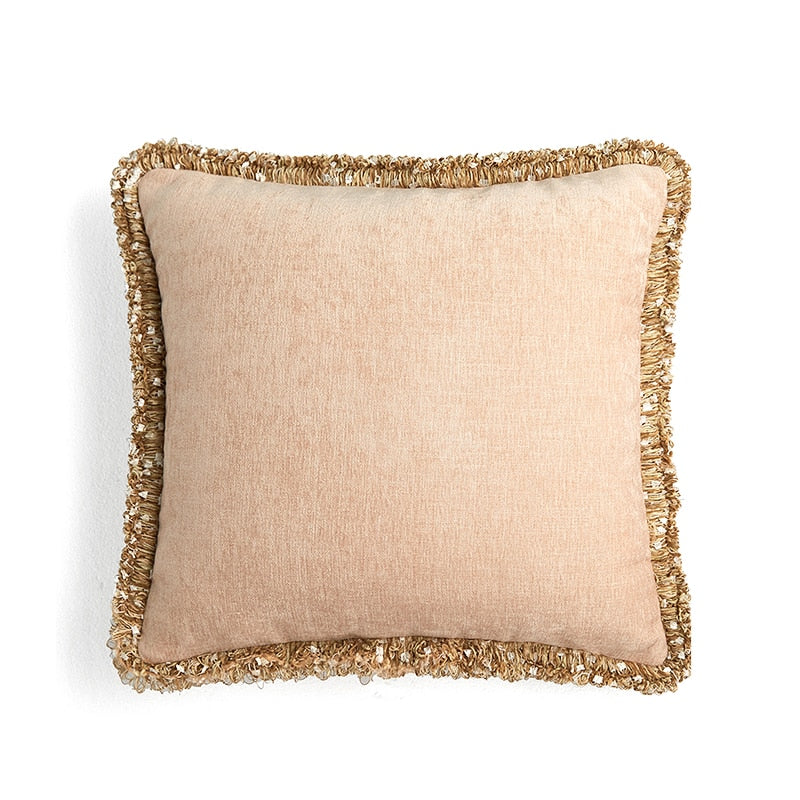 Lotus Pink With Vintage Tassels Velvet Throw Pillows Ramble & Roam