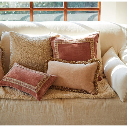 Lotus Pink With Vintage Tassels Velvet Throw Pillows Ramble &amp; Roam