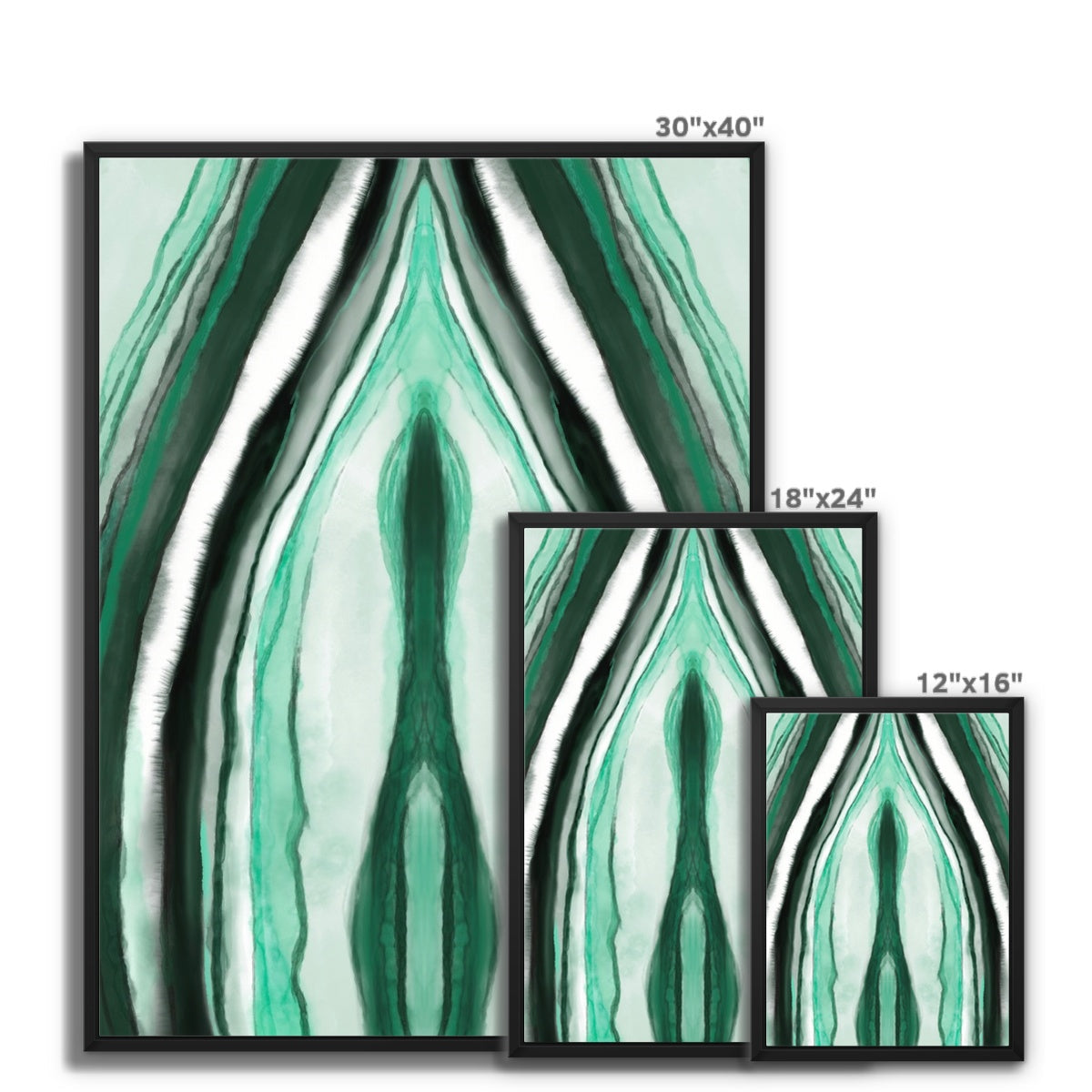 Malachite watercolor Framed Canvas Ramble &amp; Roam