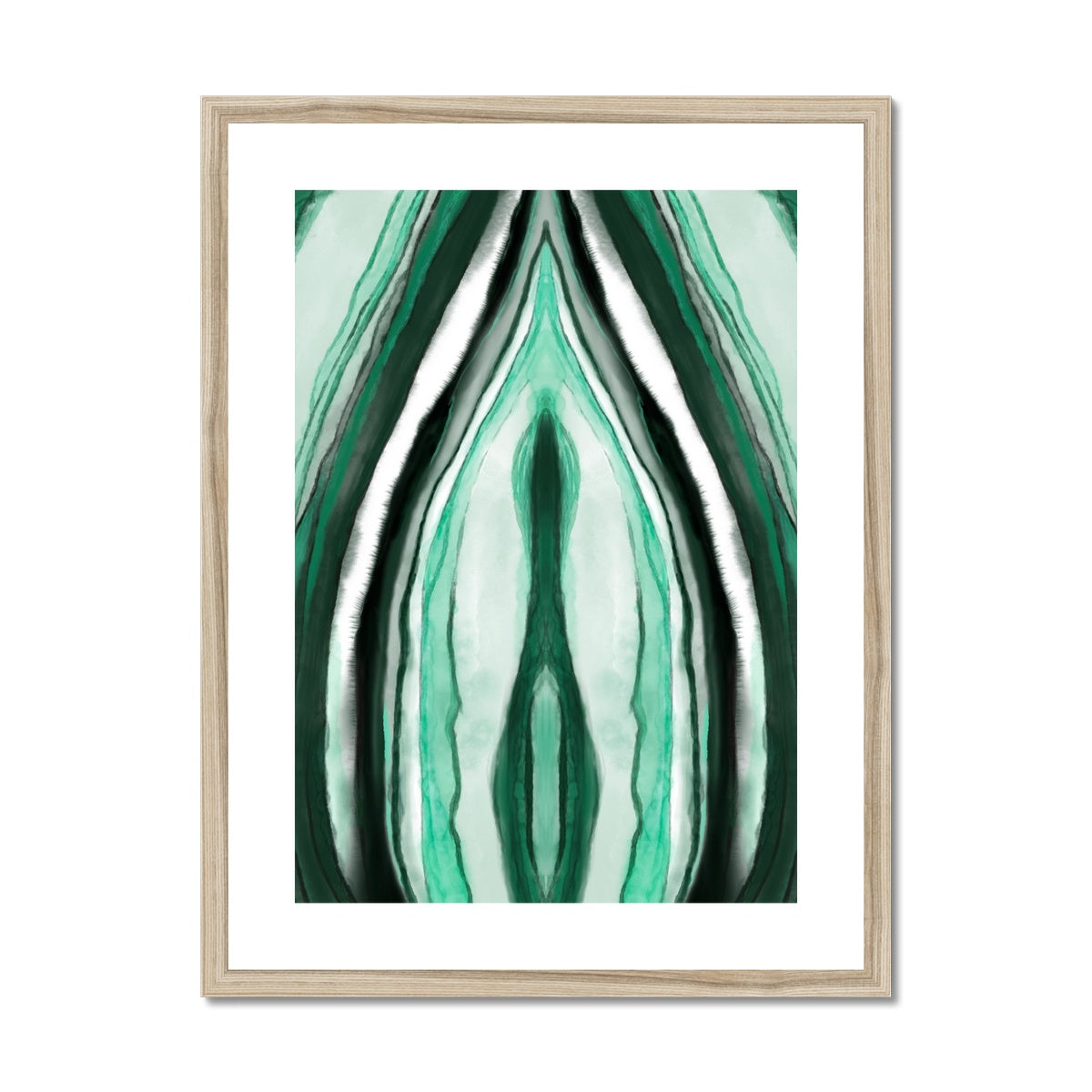 Malachite watercolor Framed &amp; Mounted Print Ramble &amp; Roam