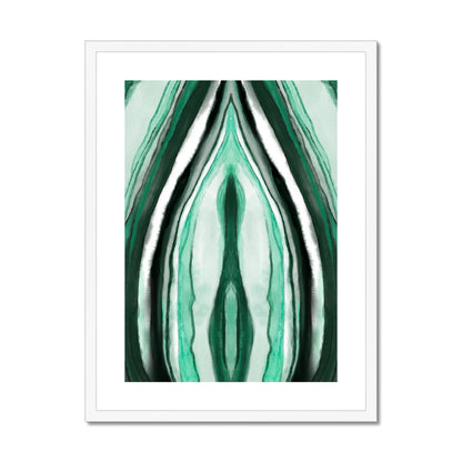 Malachite watercolor Framed &amp; Mounted Print Ramble &amp; Roam