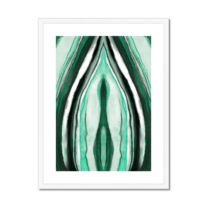 Malachite watercolor Framed &amp; Mounted Print Ramble &amp; Roam