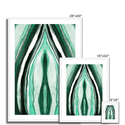 Malachite watercolor Framed &amp; Mounted Print Ramble &amp; Roam