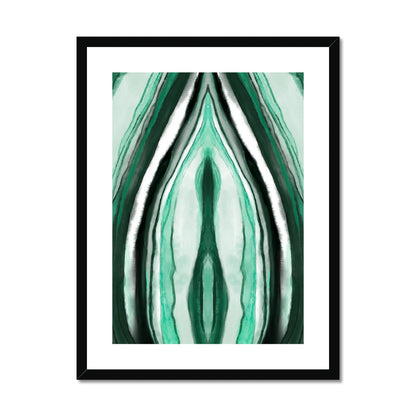 Malachite watercolor Framed &amp; Mounted Print Ramble &amp; Roam