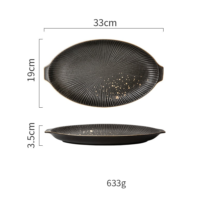 Matte Black & Gold Handmade Ceramic Dishes Ramble & Roam