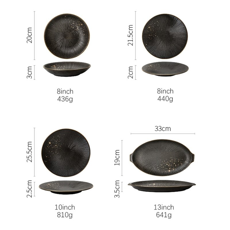 Matte Black & Gold Handmade Ceramic Dishes Ramble & Roam