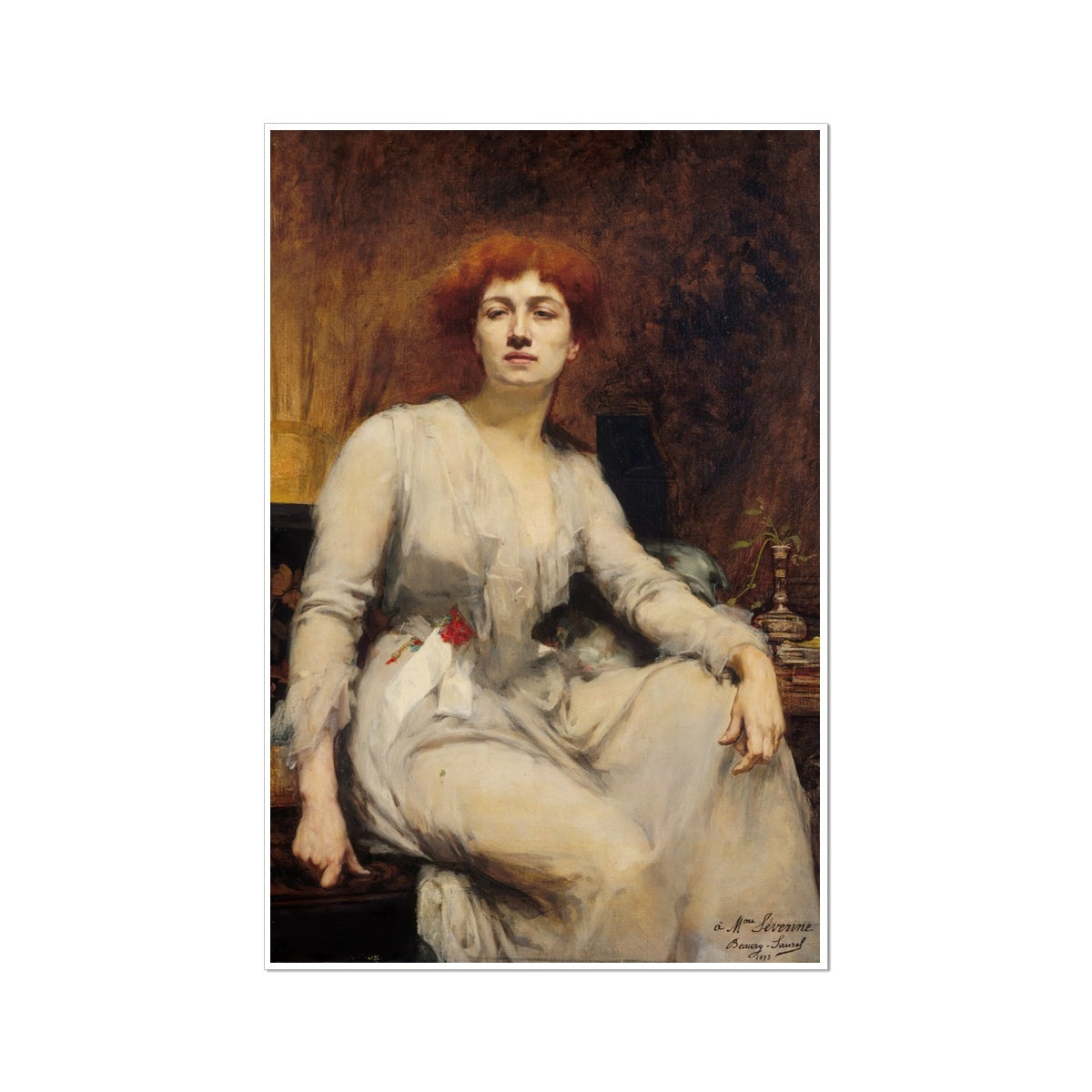 Portrait of Séverine by Amélie Beaury-Saurel, 1893 Hahnemühle German Etching Print Ramble & Roam
