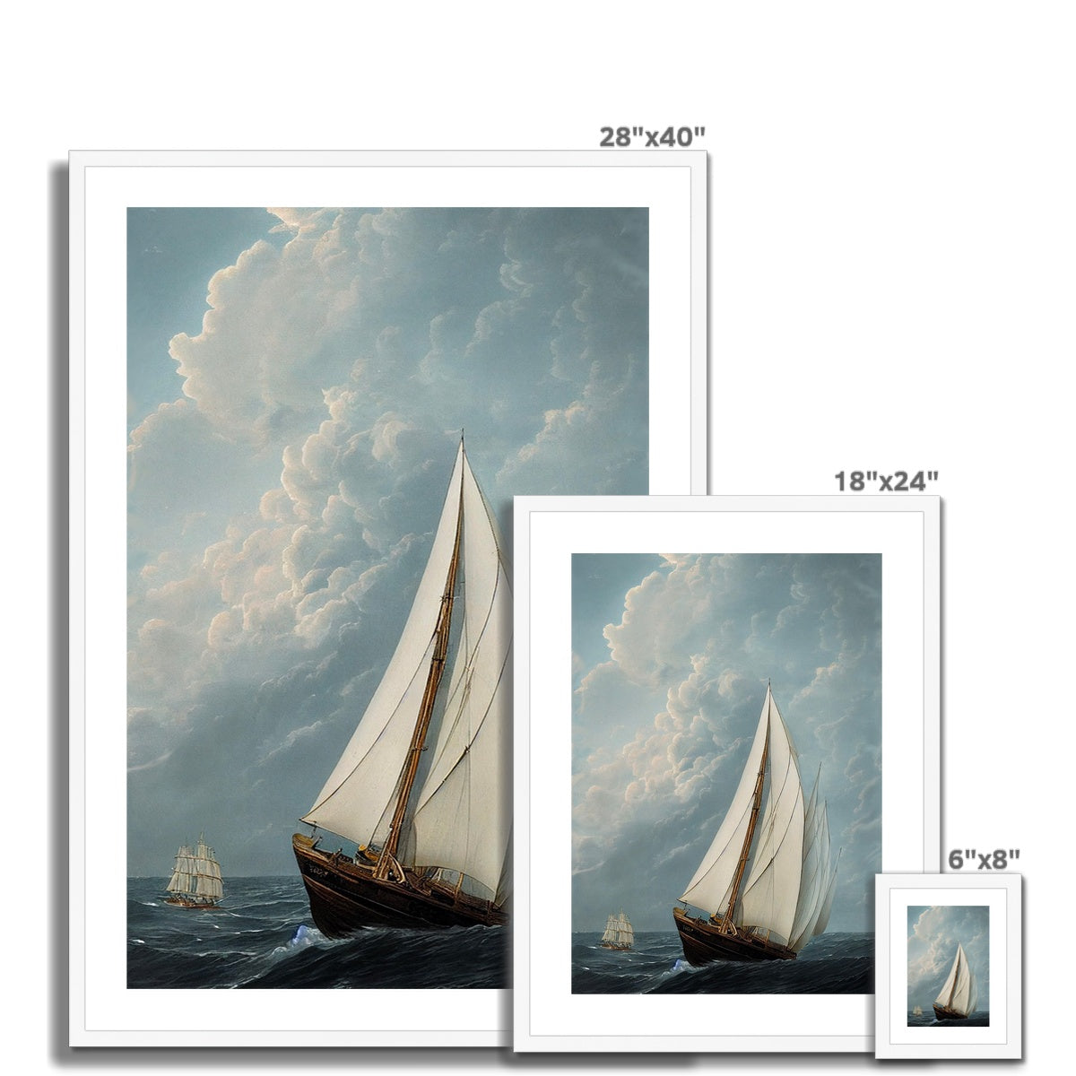 Sail by sea Framed &amp; Mounted Print Ramble &amp; Roam