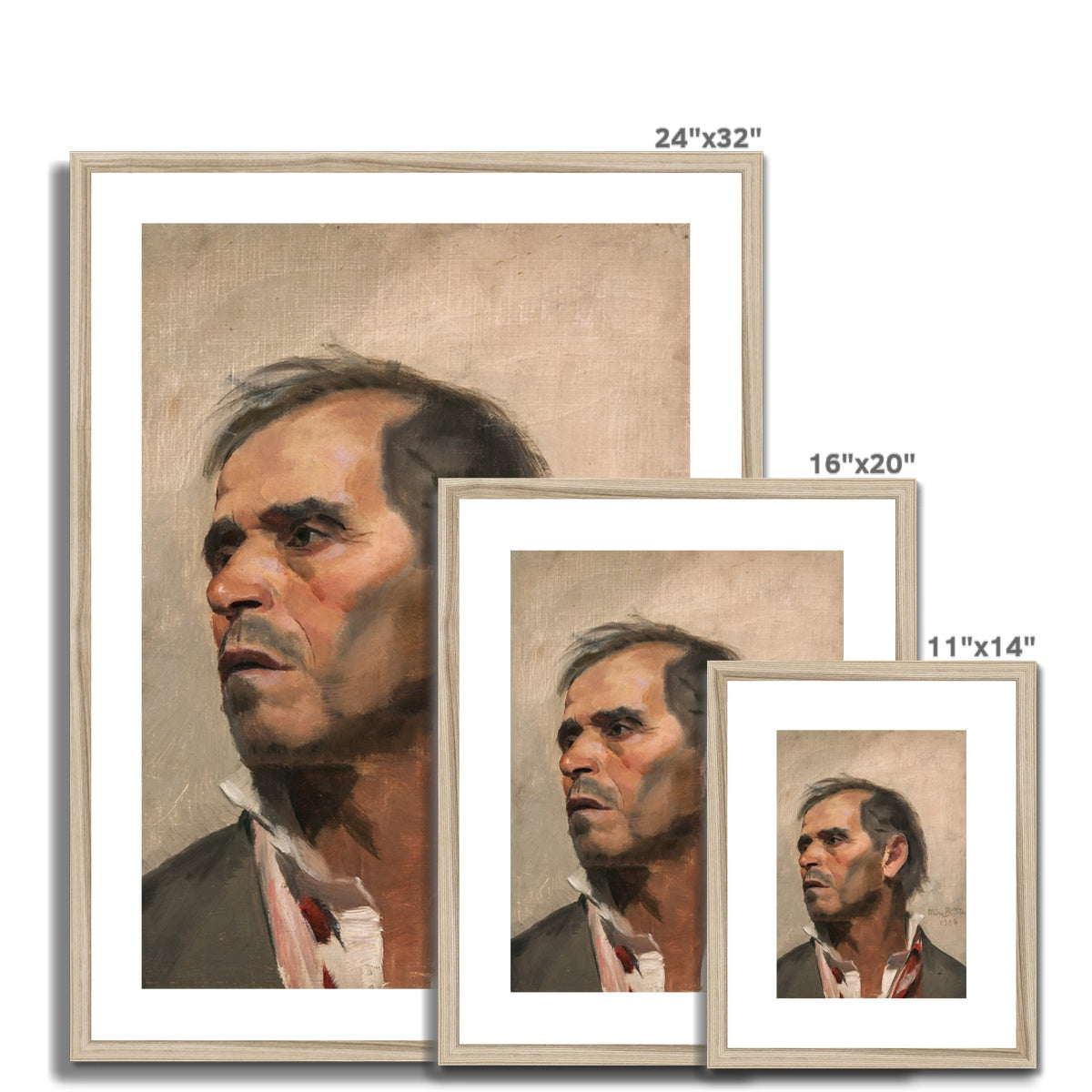 Study of a Man, Mina Carlson-Bredberg, 1886 Framed & Mounted Print Ramble & Roam