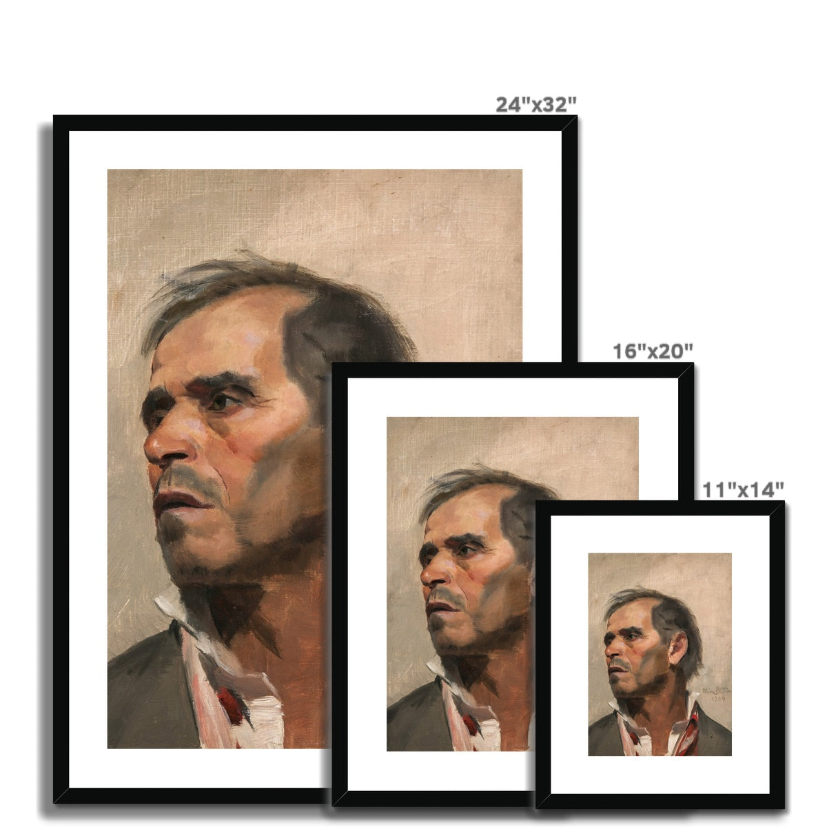 Study of a Man, Mina Carlson-Bredberg, 1886 Framed &amp; Mounted Print Ramble &amp; Roam