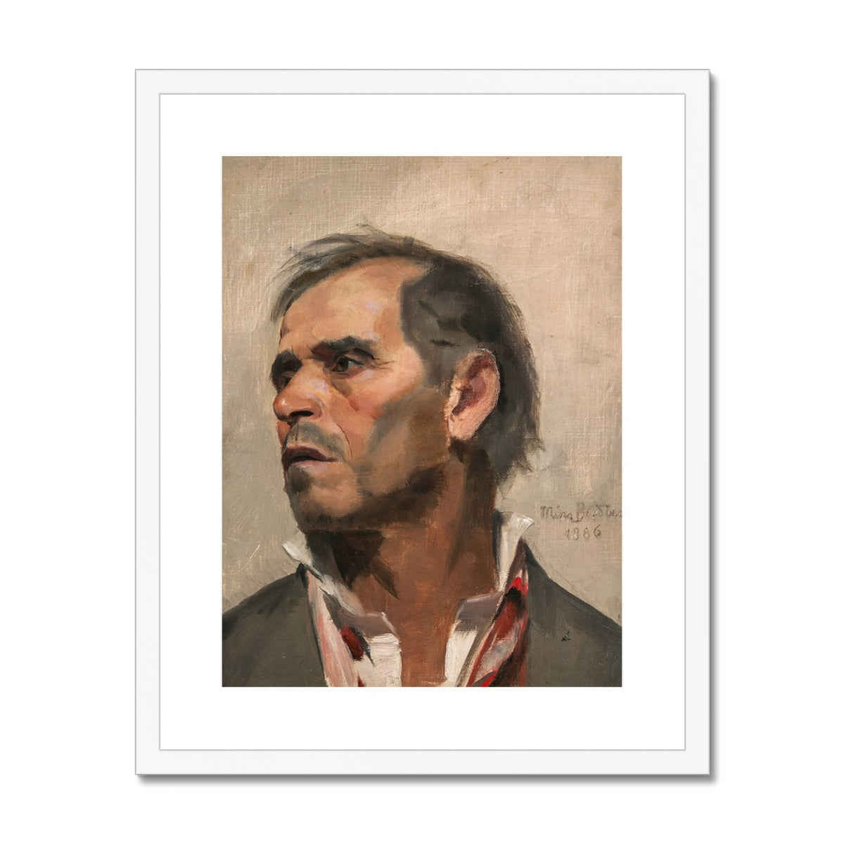 Study of a Man, Mina Carlson-Bredberg, 1886 Framed &amp; Mounted Print Ramble &amp; Roam