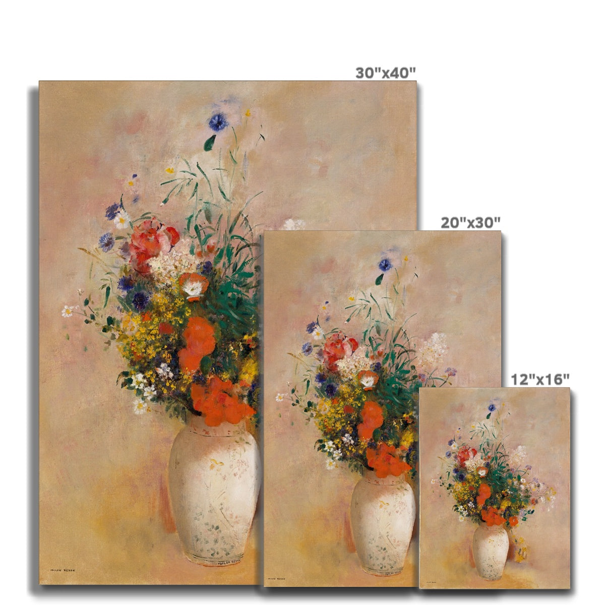 Vase of Flowers, Pink background, Odilon Redon, 1906 Canvas Ramble &amp; Roam