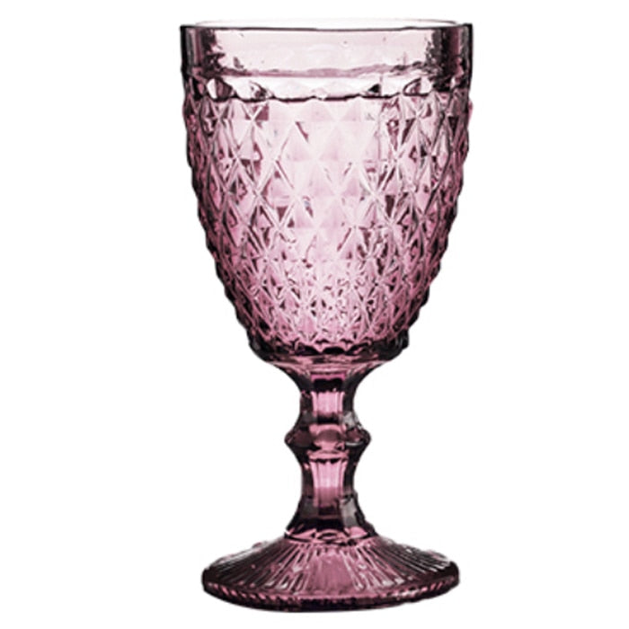 Vintage Relief Wine Glasses, 8oz-10oz Ramble &amp; Roam