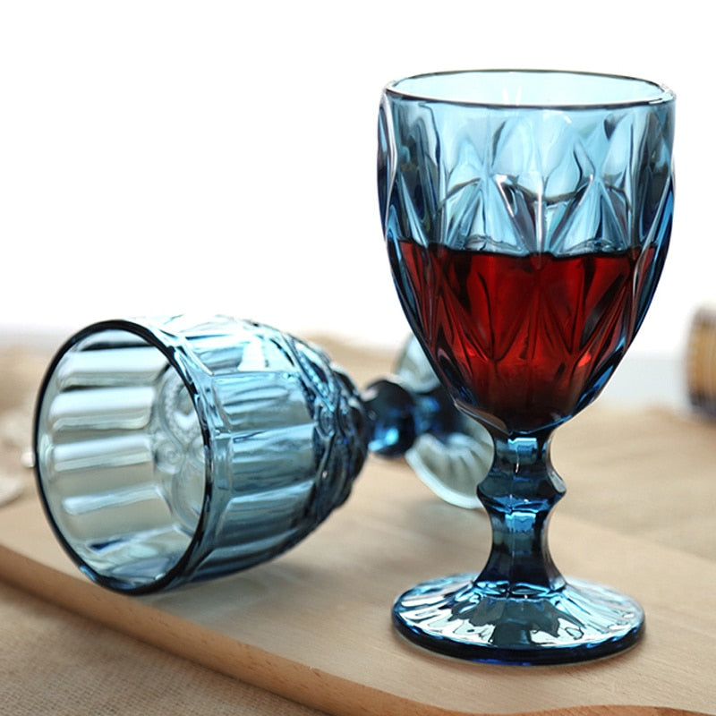 Vintage Relief Wine Glasses, 8oz-10oz Ramble & Roam